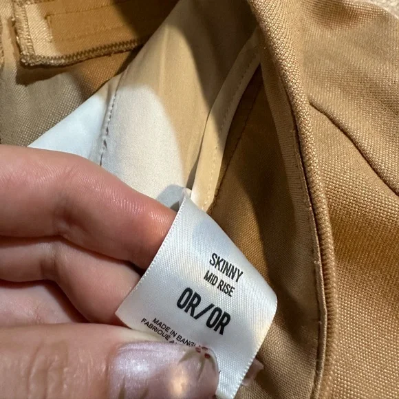 Women’s Express Skinny Mid Rise Stretch Dress Pants Slacks, Tan Khaki, size 0 - Picture 3 of 8